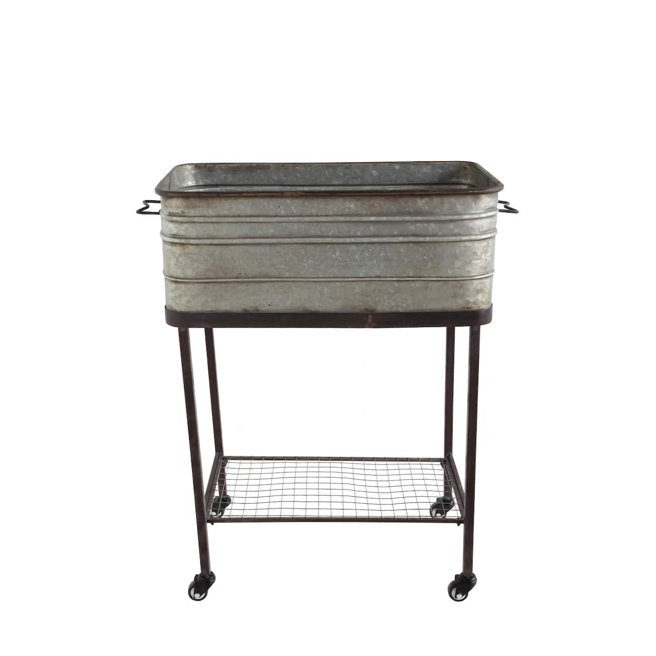 Hello Honey® 34" Metal Bucket & Planter on Stand with Casters